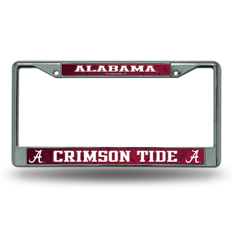 Alabama Crimson Tide License Plate Frame Chrome Printed Insert
