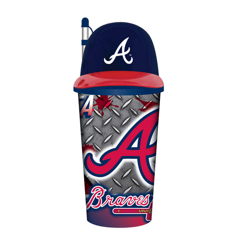 Atlanta Braves Helmet Cup 32oz Plastic with Straw