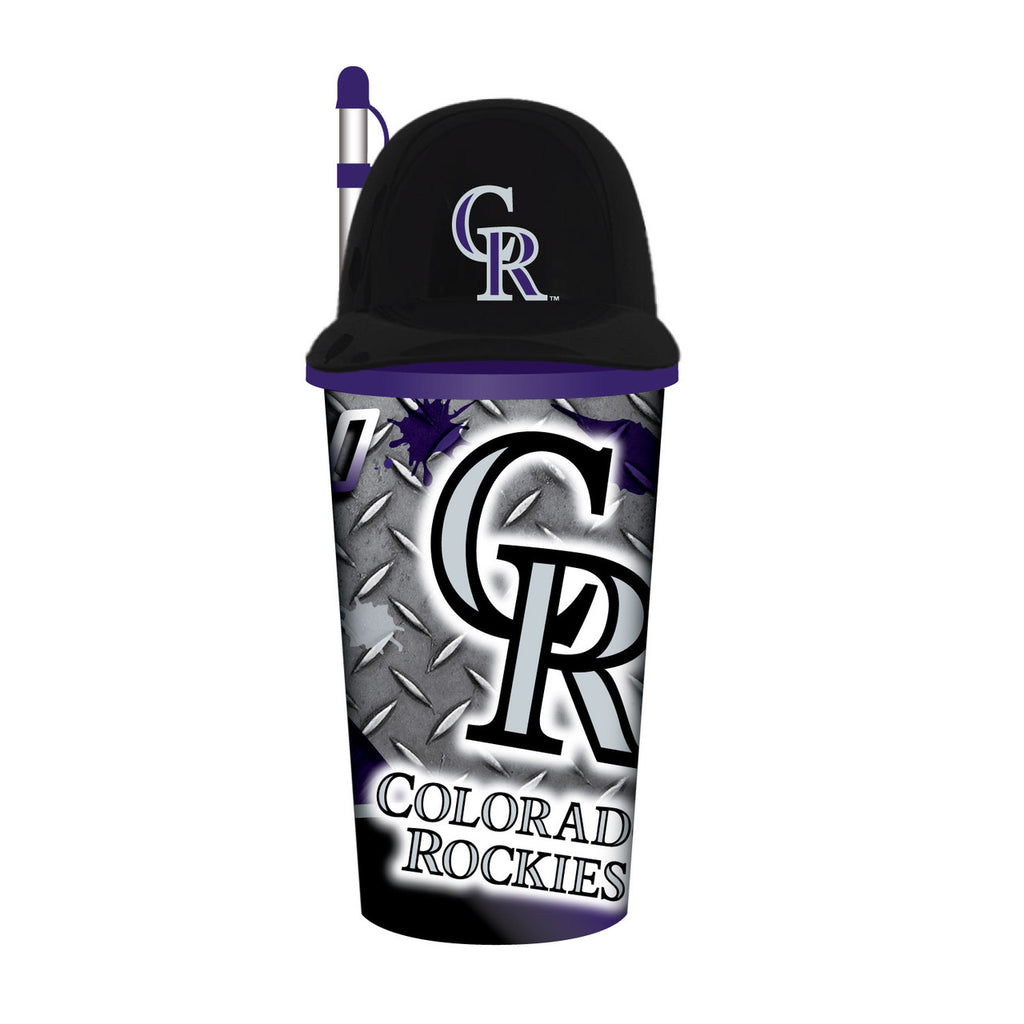 Colorado Rockies Helmet Cup 32oz Plastic with Straw - Special Order