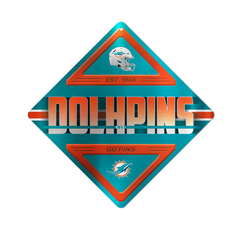 Miami Dolphins Sign Metal Diamond Shape