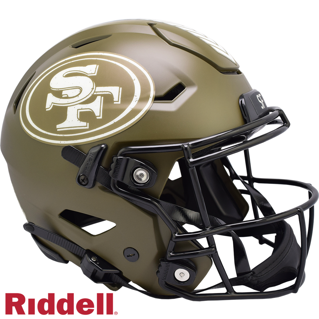 San Francisco 49ers Helmet Riddell Authentic Full Size SpeedFlex Style Salute To Service 2022