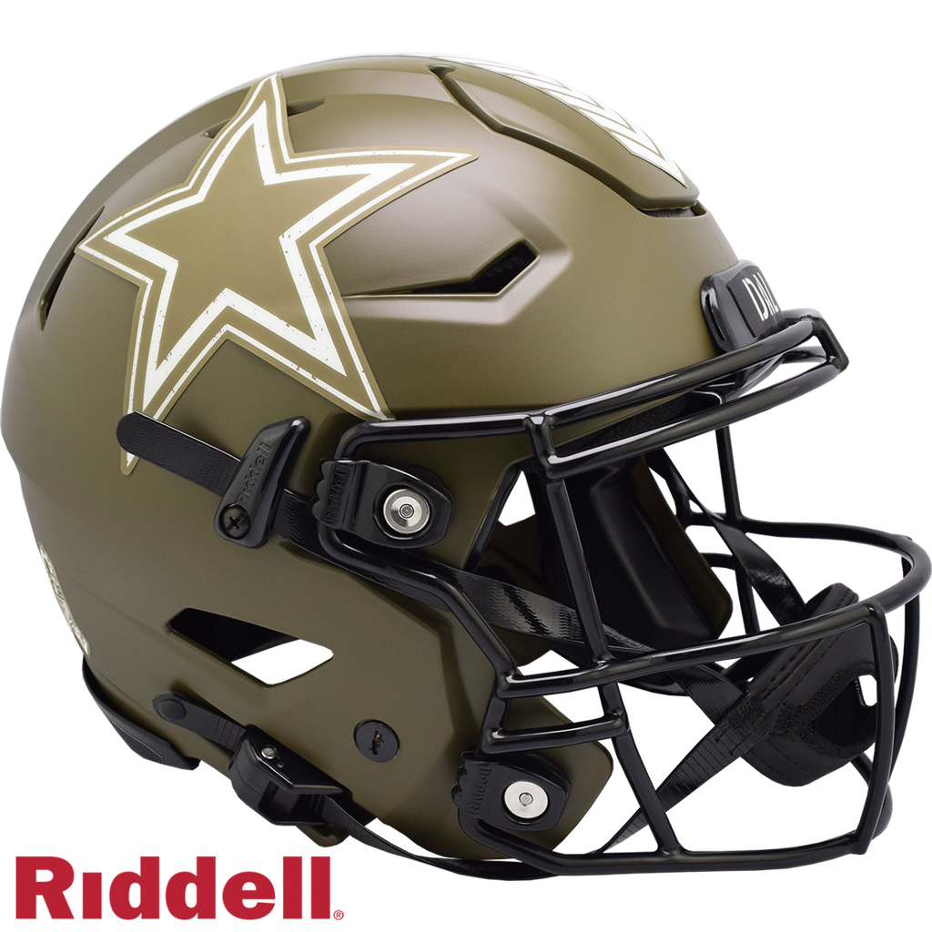 Dallas Cowboys Helmet Riddell Authentic Full Size SpeedFlex Style Salute To Service 2022