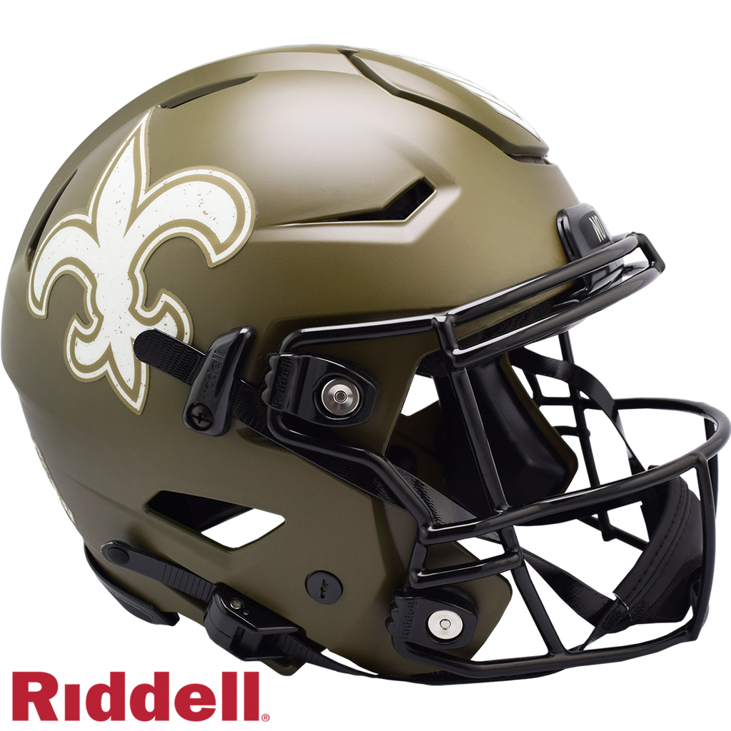 New Orleans Saints Helmet Riddell Authentic Full Size SpeedFlex Style Salute To Service 2022