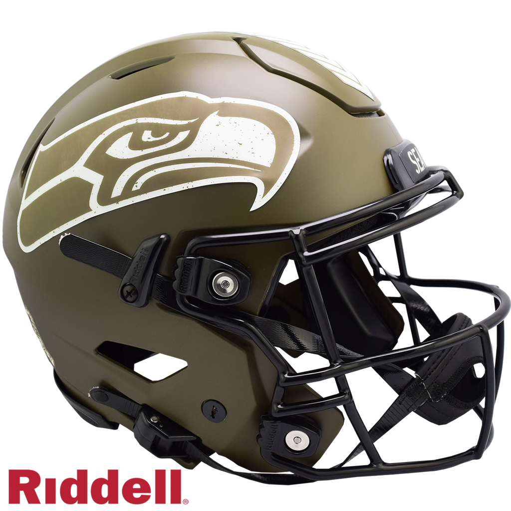 Seattle Seahawks Helmet Riddell Authentic Full Size SpeedFlex Style Salute To Service 2022