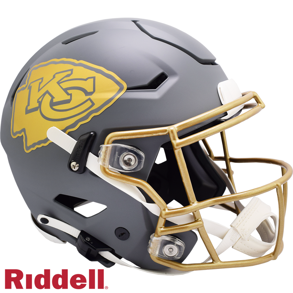 Kansas City Chiefs Helmet Riddell Authentic Full Size SpeedFlex Style Slate Alternate