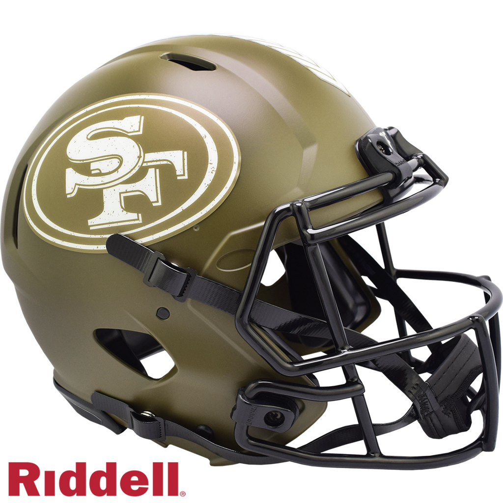 San Francisco 49ers Helmet Riddell Authentic Full Size Speed Style Salute To Service 2022