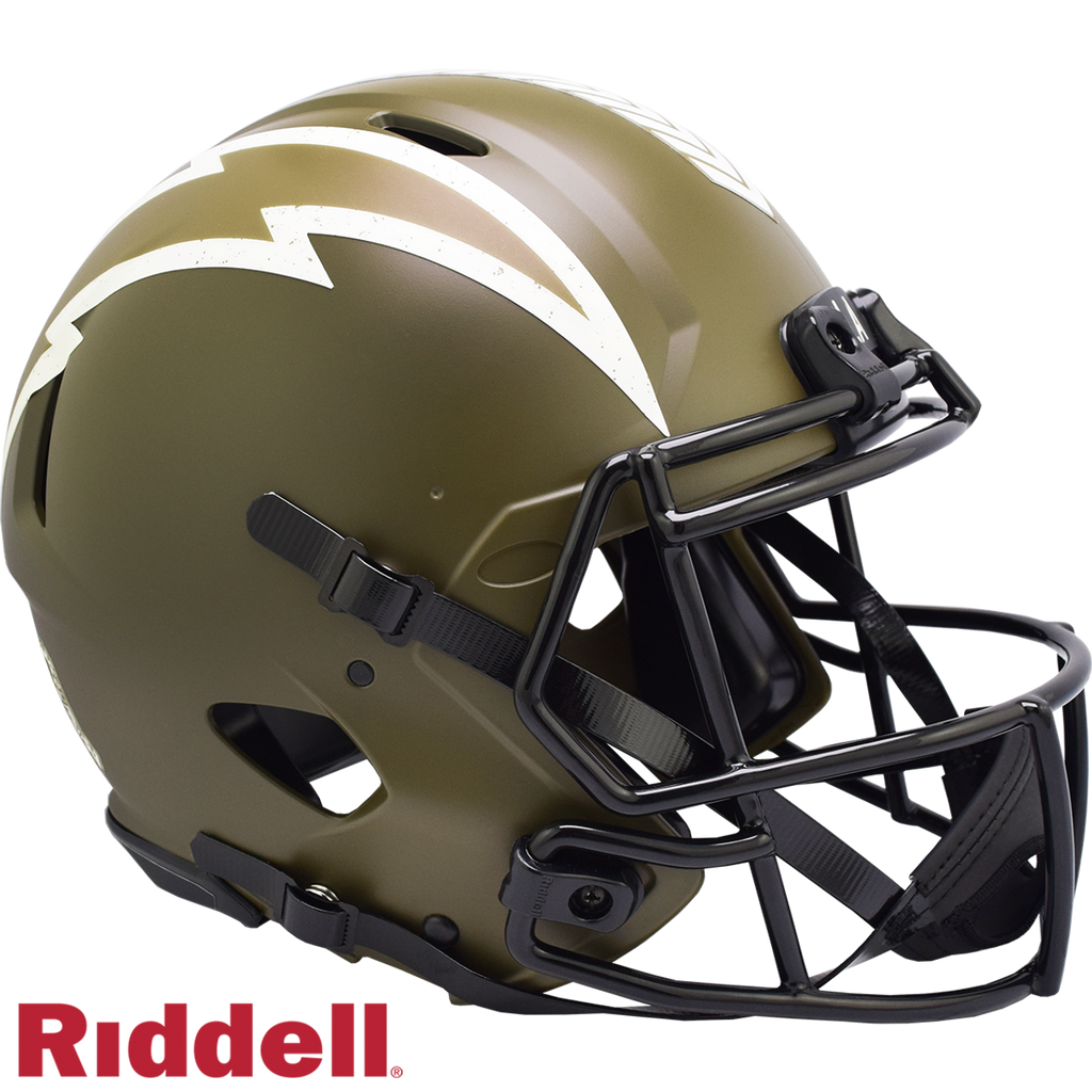 Los Angeles Chargers Helmet Riddell Authentic Full Size Speed Style Salute To Service 2022