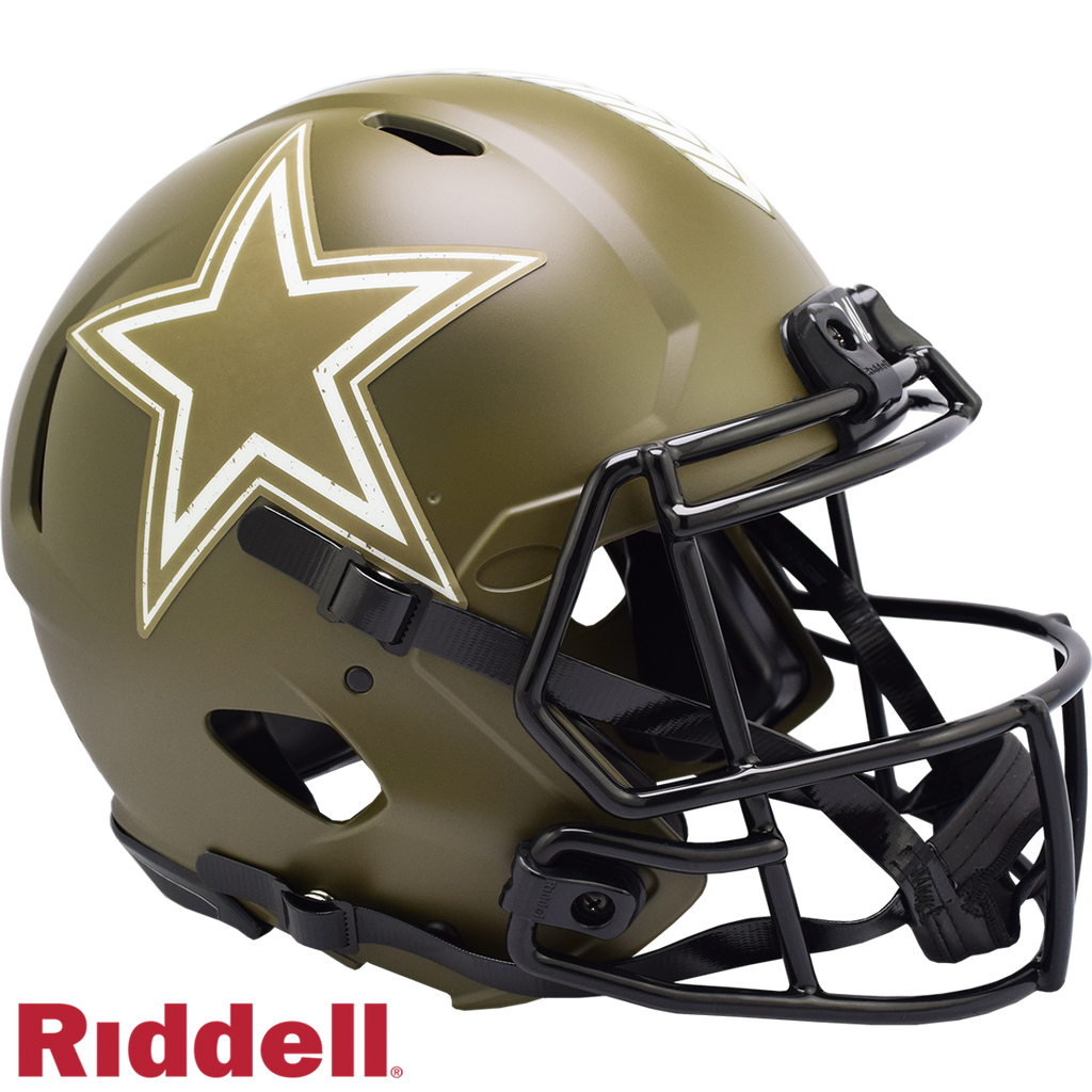Dallas Cowboys Helmet Riddell Authentic Full Size Speed Style Salute To Service 2022