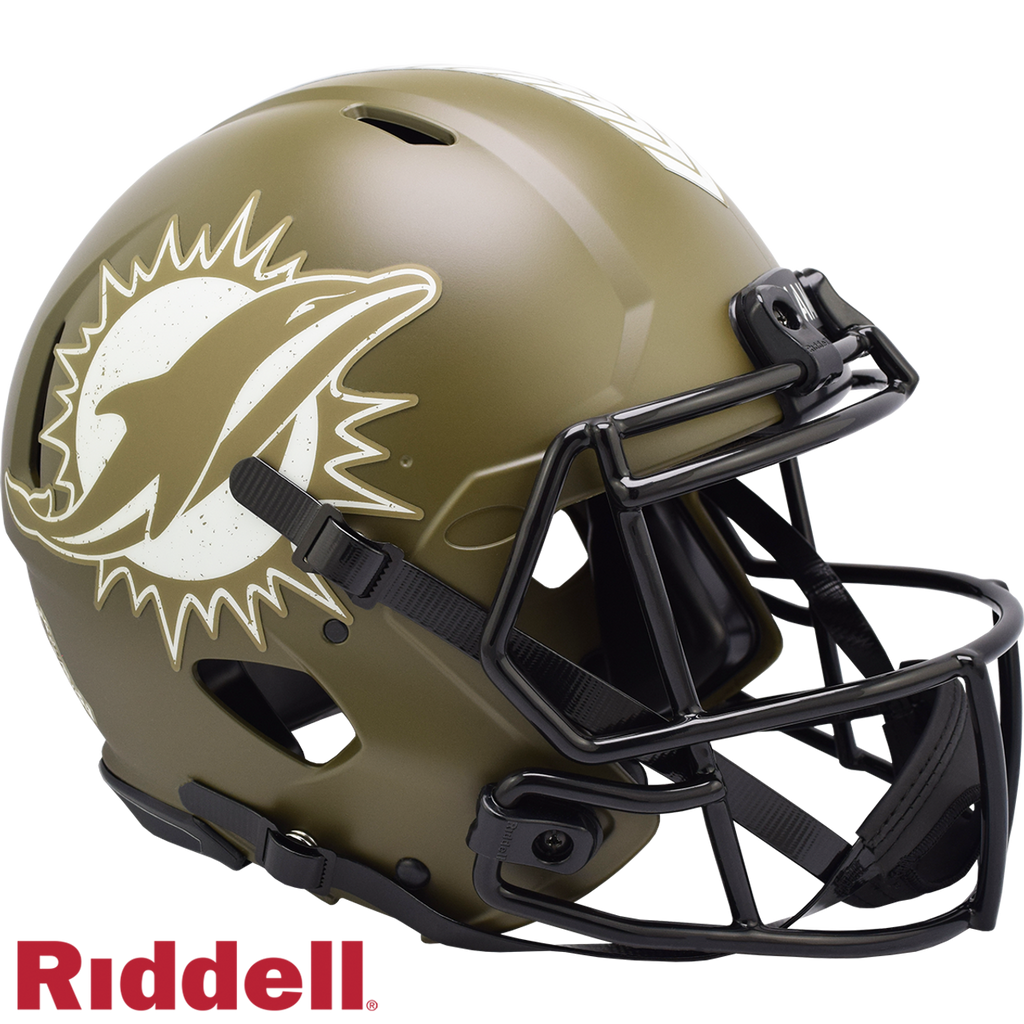 Miami Dolphins Helmet Riddell Authentic Full Size Speed Style Salute To Service 2022