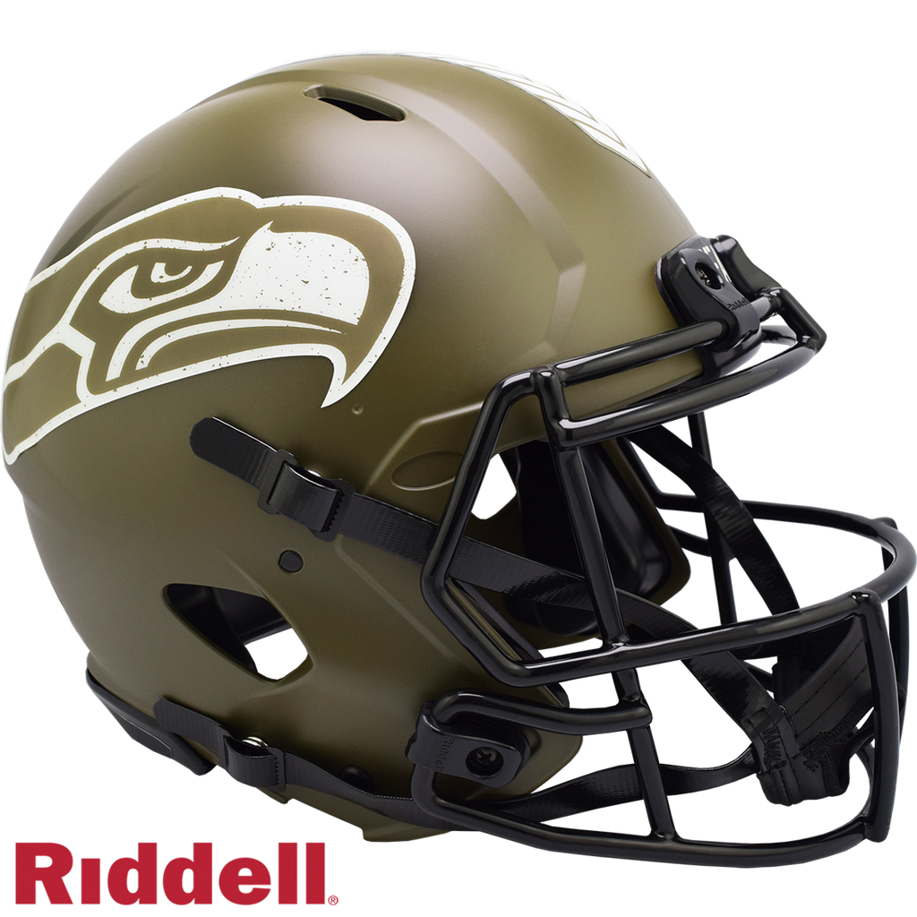 Seattle Seahawks Helmet Riddell Authentic Full Size Speed Style Salute To Service 2022