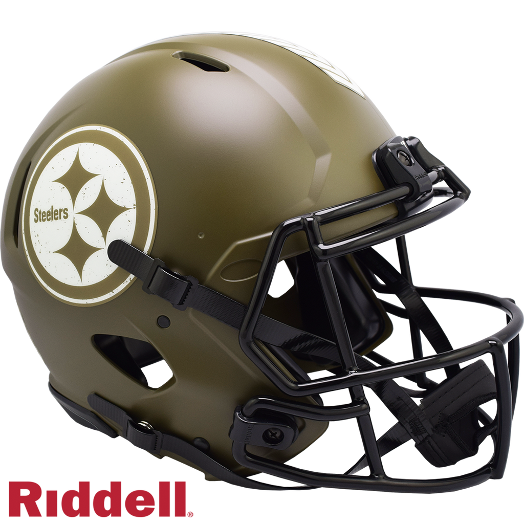 Pittsburgh Steelers Helmet Riddell Authentic Full Size Speed Style Salute To Service 2022