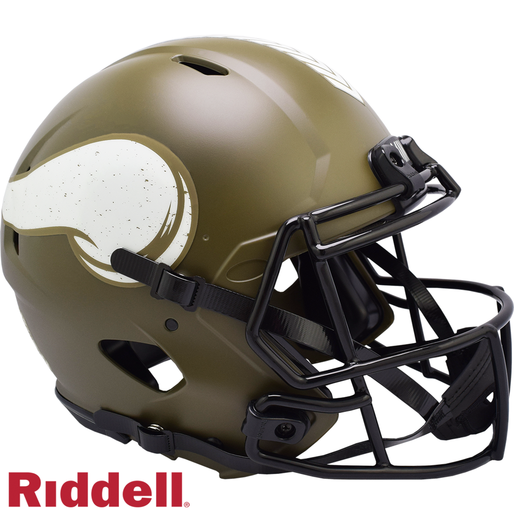 Minnesota Vikings Helmet Riddell Authentic Full Size Speed Style Salute To Service 2022