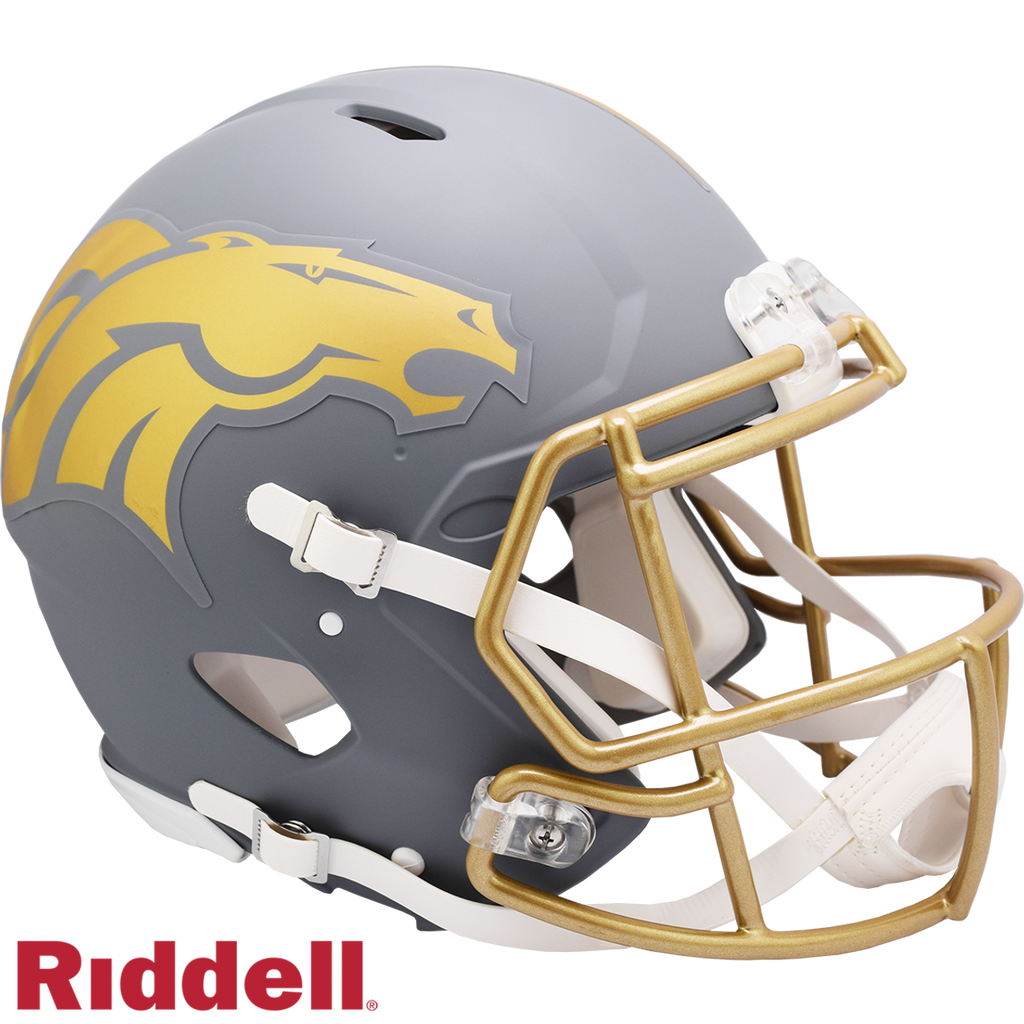Denver Broncos Helmet Riddell Authentic Full Size Speed Style Slate Alternate