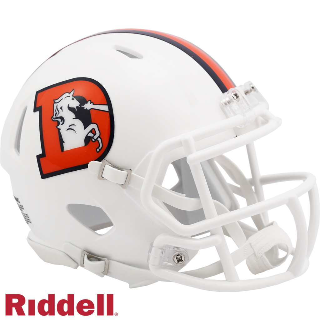 Denver Broncos Helmet Riddell Replica Mini Speed Style On-Field Alternate 2023 Snowcapped