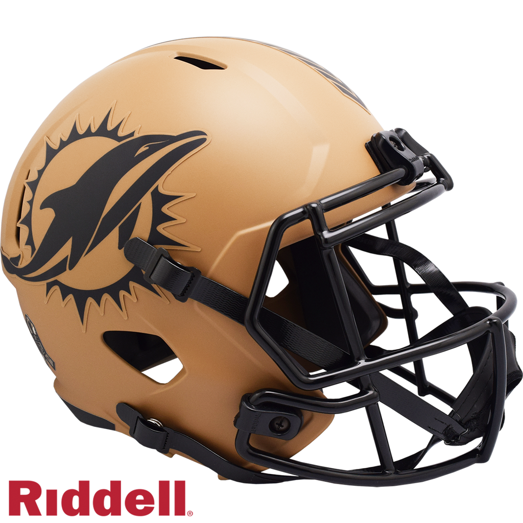 Miami Dolphins Helmet Riddell Replica Full Size Speed Style Salute To Service 2023