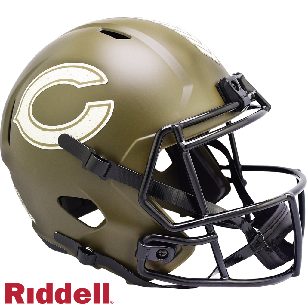 Chicago Bears Helmet Riddell Replica Full Size Speed Style Salute To Service 2022