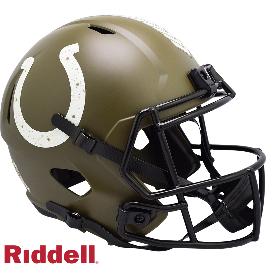 Indianapolis Colts Helmet Riddell Replica Full Size Speed Style Salute To Service 2022