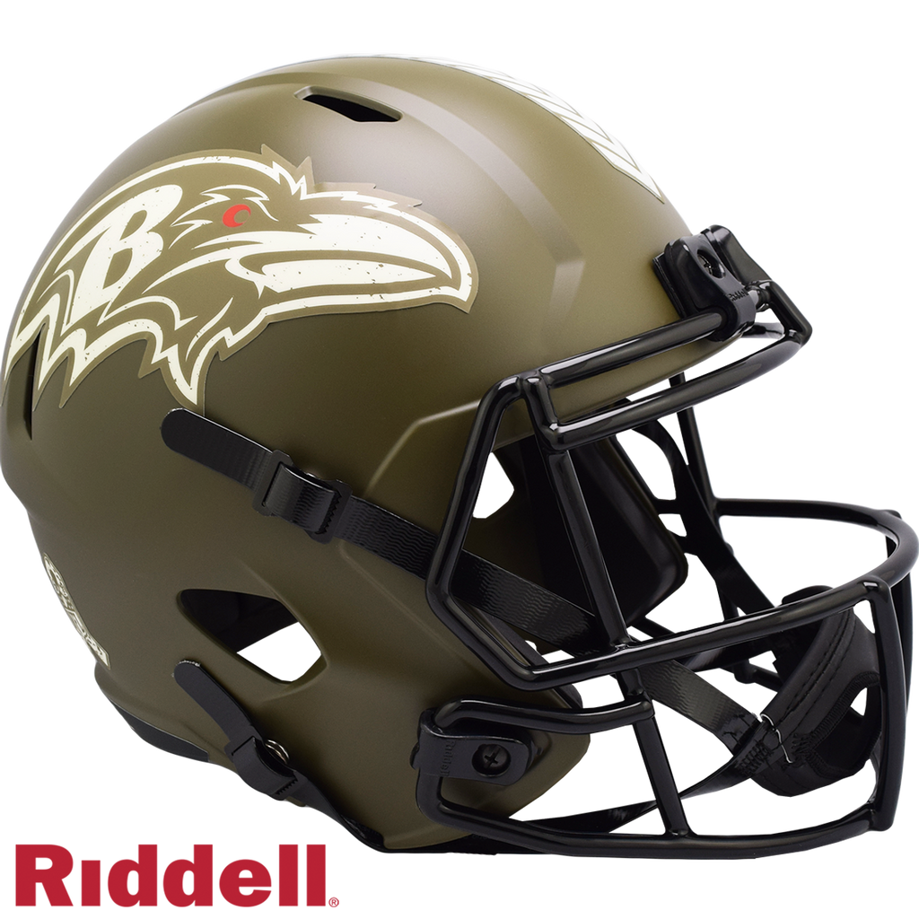 Baltimore Ravens Helmet Riddell Replica Full Size Speed Style Salute To Service 2022