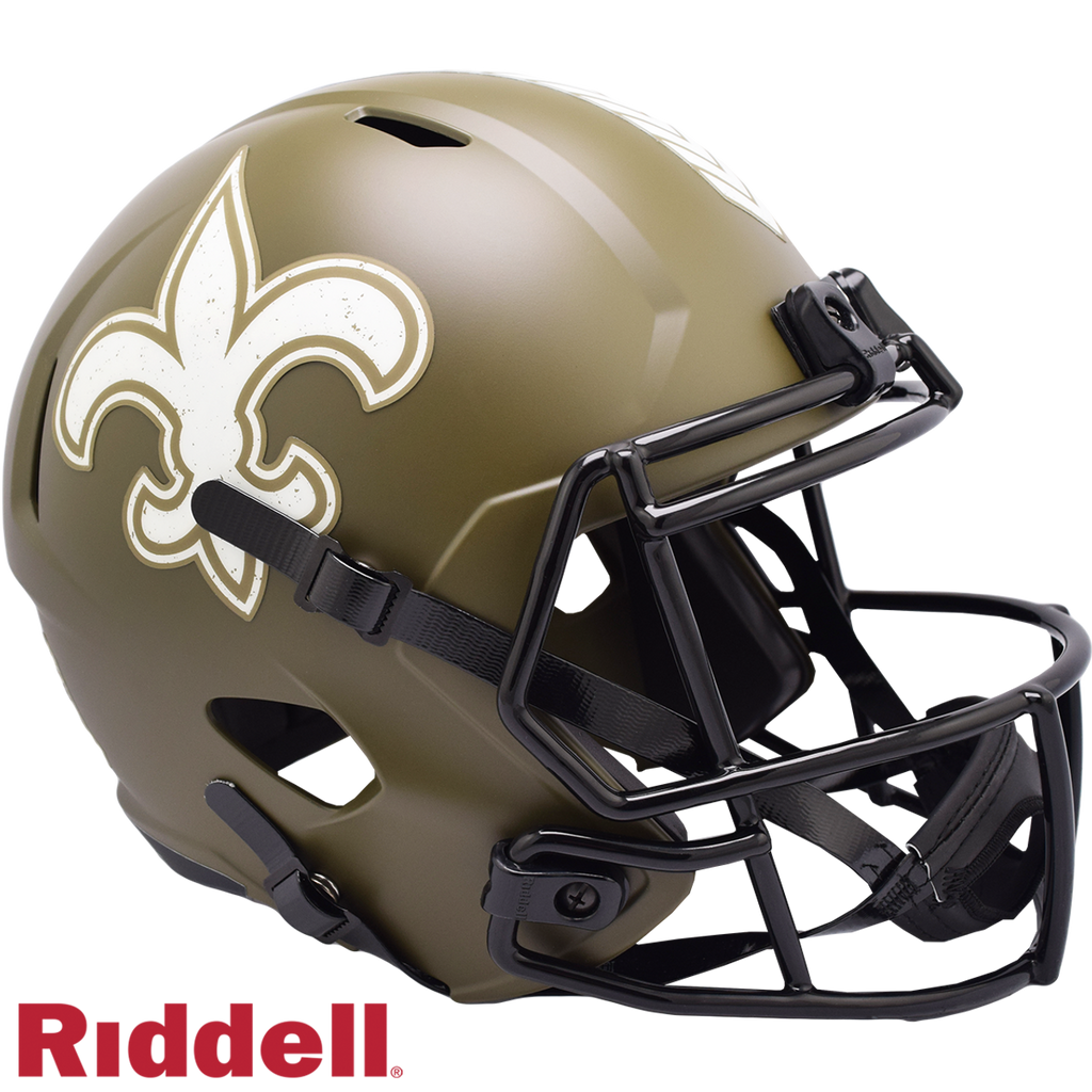 New Orleans Saints Helmet Riddell Replica Full Size Speed Style Salute To Service 2022
