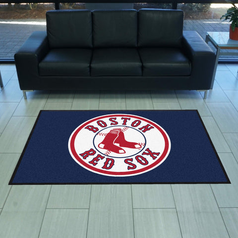 Boston Red Sox 4X6 High-Traffic Mat with Durable Rubber Backing