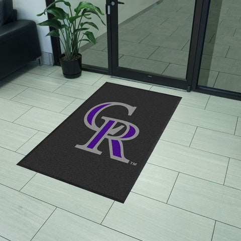 Colorado Rockies 3X5 High-Traffic Mat with Durable Rubber Backing