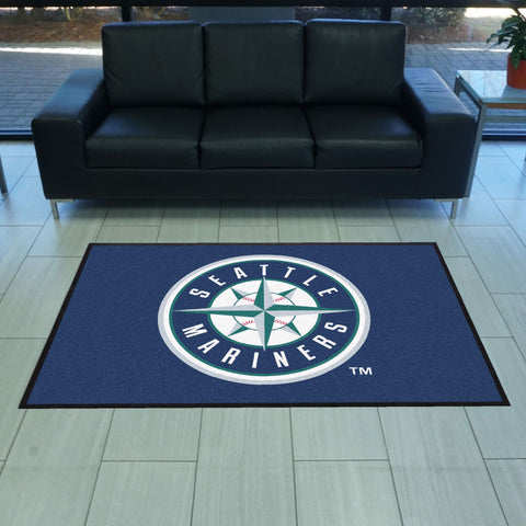Seattle Mariners 4X6 High-Traffic Mat with Durable Rubber Backing