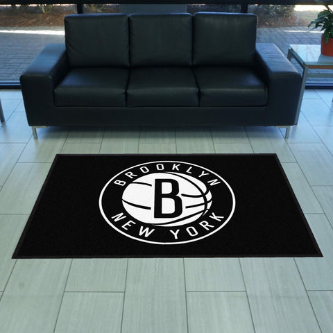 Brooklyn Nets 4X6 High-Traffic Mat with Durable Rubber Backing