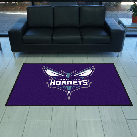 Charlotte Hornets 4X6 High-Traffic Mat with Rubber Backing