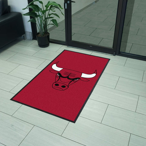 Chicago Bulls 3X5 High-Traffic Mat with Rubber Backing