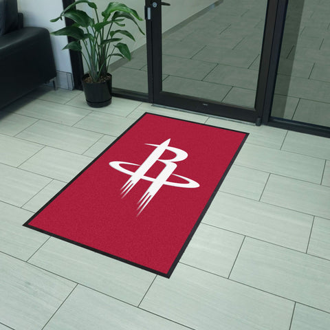 Houston Rockets 3X5 High-Traffic Mat with Rubber Backing