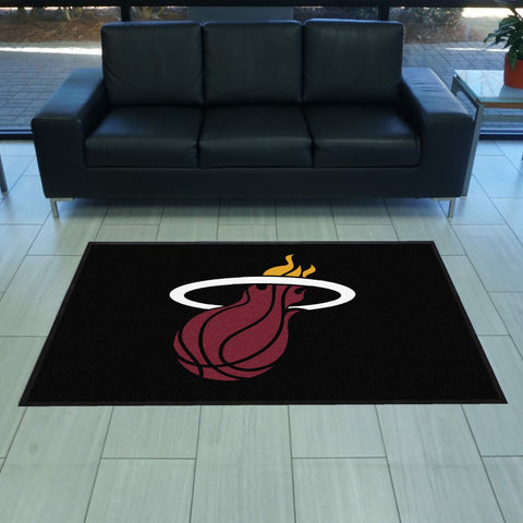 Miami Heat 4X6 High-Traffic Mat with Durable Rubber Backing