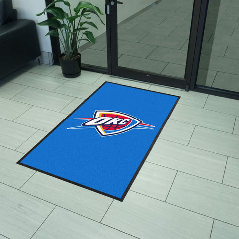 Oklahoma City Thunder 3X5 High-Traffic Mat with Durable Rubber Backing