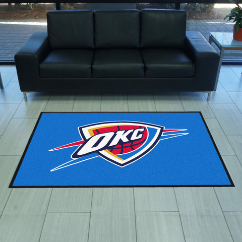 Oklahoma City Thunder 4X6 High-Traffic Mat with Durable Rubber Backing