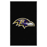 Baltimore Ravens 3X5 High-Traffic Mat with Durable Rubber Backing