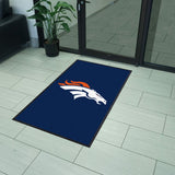Denver Broncos 3X5 High-Traffic Mat with Durable Rubber Backing