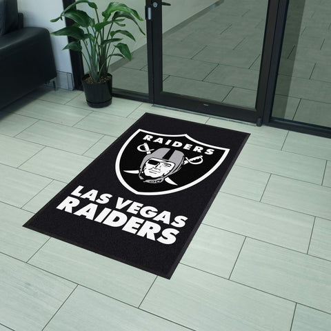 Las Vegas Raiders 3X5 High-Traffic Mat with Durable Rubber Backing