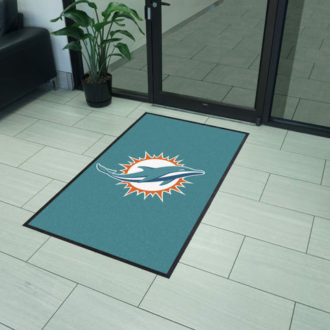 Miami Dolphins 3X5 High-Traffic Mat with Durable Rubber Backing
