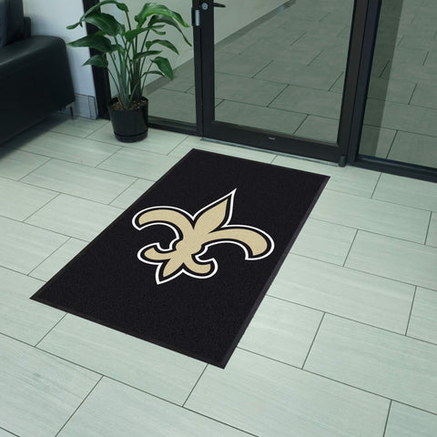 New Orleans Saints 3X5 High-Traffic Mat with Durable Rubber Backing