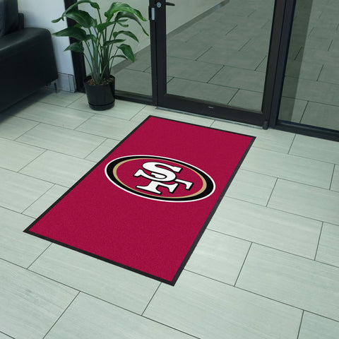 San Francisco 49ers 3X5 High-Traffic Mat with Durable Rubber Backing