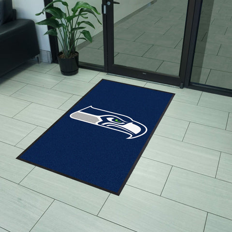 Seattle Seahawks 3X5 High-Traffic Mat with Durable Rubber Backing
