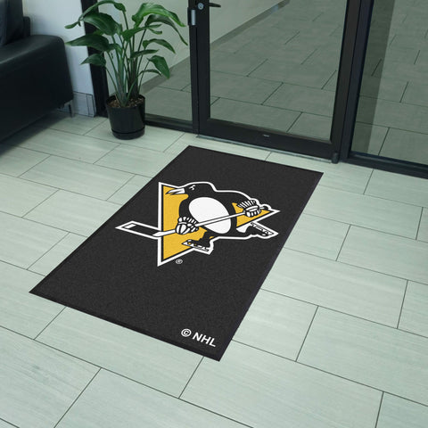 Pittsburgh Penguins 3X5 High-Traffic Mat with Rubber Backing