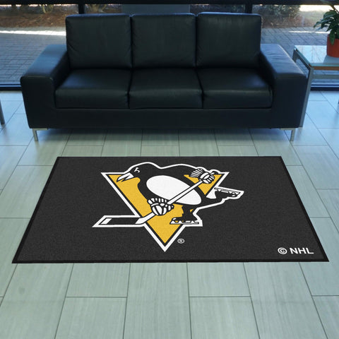 Pittsburgh Penguins 4X6 High-Traffic Mat with Rubber Backing