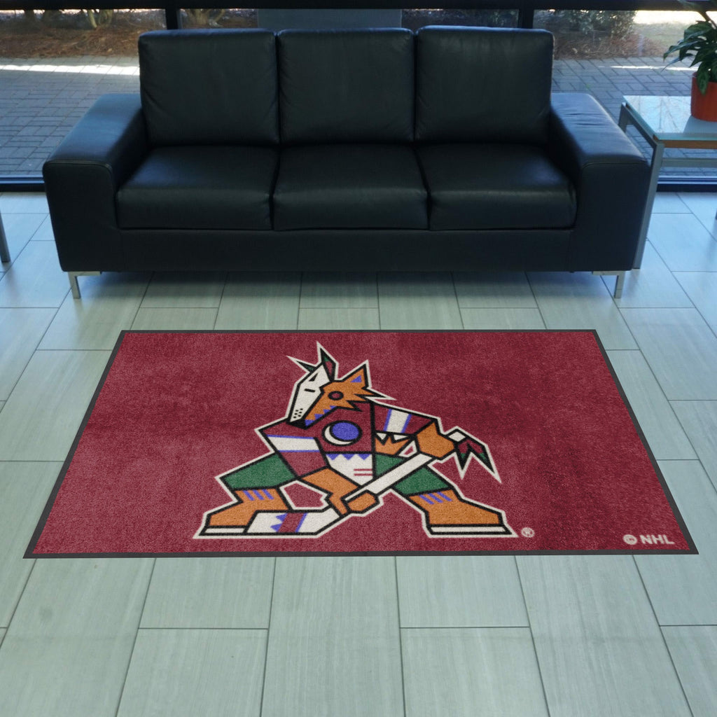 Arizona Coyotes 4X6 High-Traffic Mat with Rubber Backing