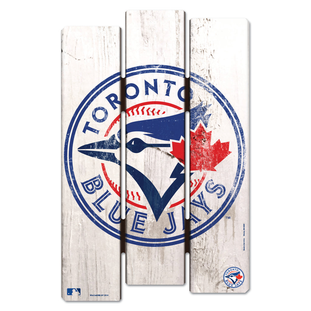 Toronto Blue Jays Sign 11x17 Wood Fence Style White