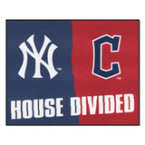 MLB House Divided - Yankees / Guardians Mat 33.75"x42.5"