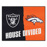 NFL House Divided - Raiders / Broncos Mat 33.75"x42.5"