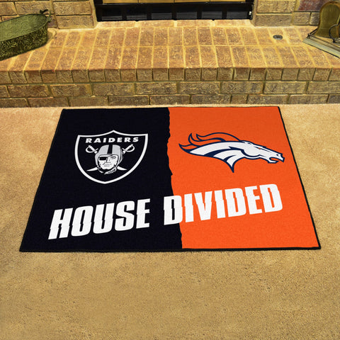 NFL House Divided - Raiders / Broncos Mat 33.75"x42.5"