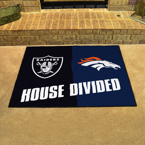 NFL House Divided - Broncos / Raiders Mat 33.75"x42.5"