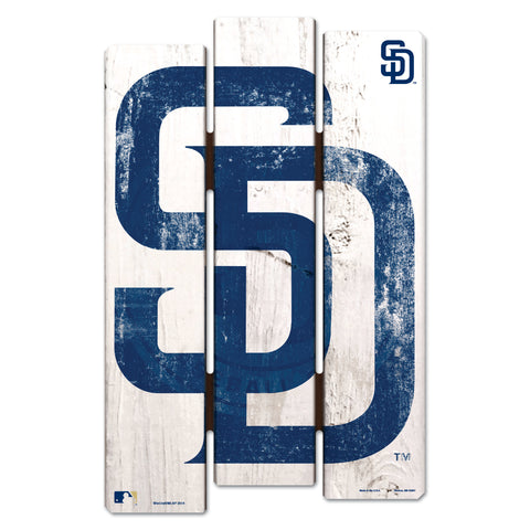 San Diego Padres Sign 11x17 Wood Fence Style White