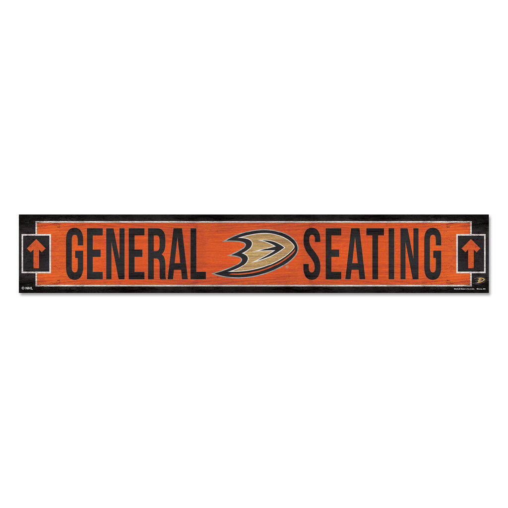 Anaheim Ducks Sign 6x36 Wood General Seating